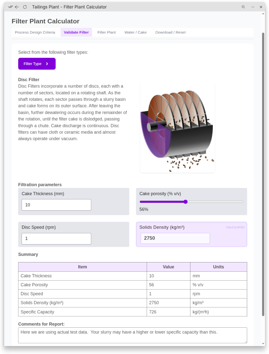 Validate filter tab